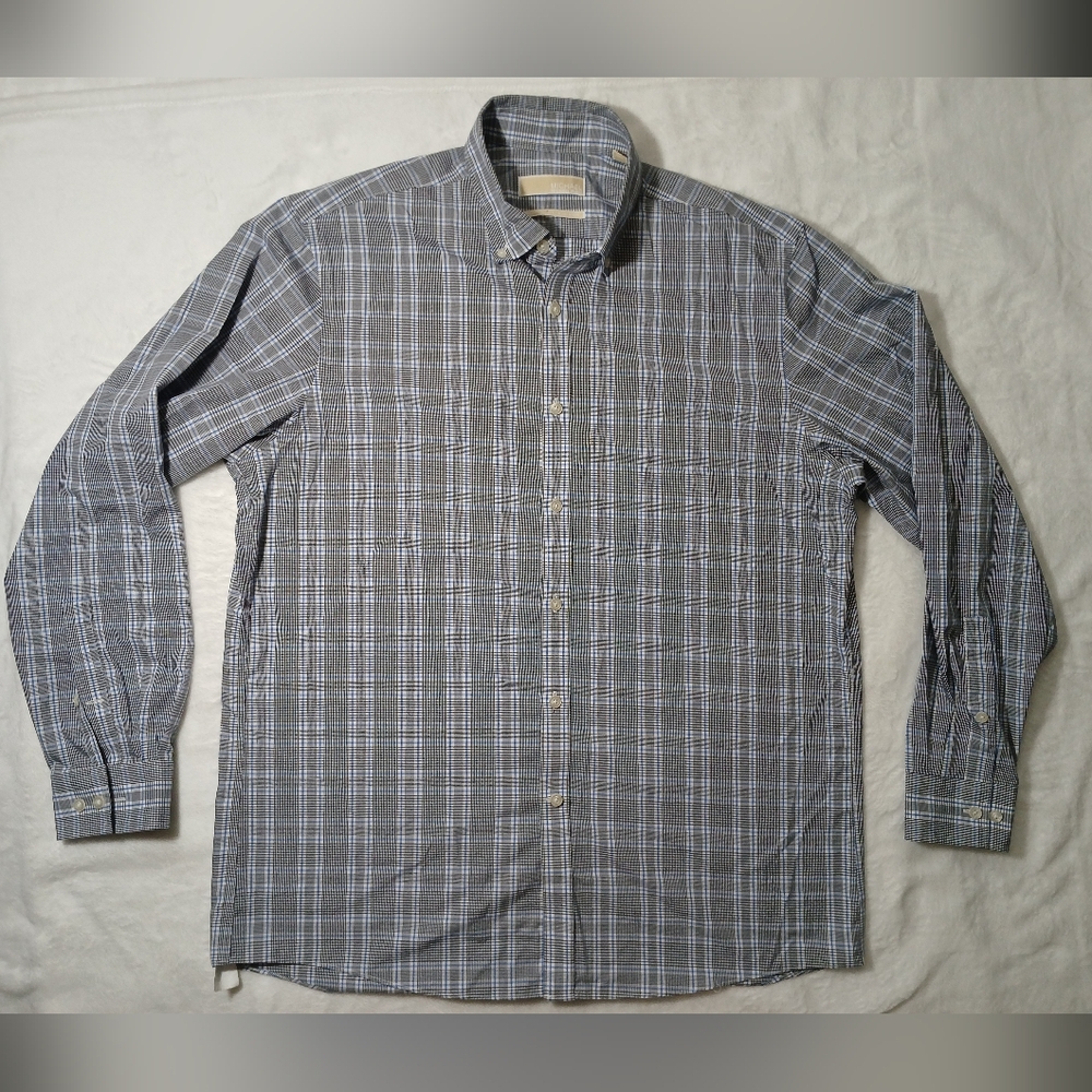 Michael Kors Blue and White Checkered Shirt